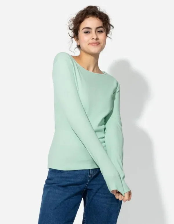 Shirt - Rippenstruktur - grün