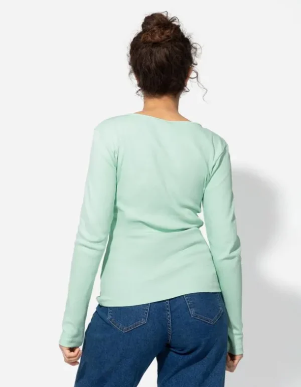 Shirt - Rippenstruktur - grün