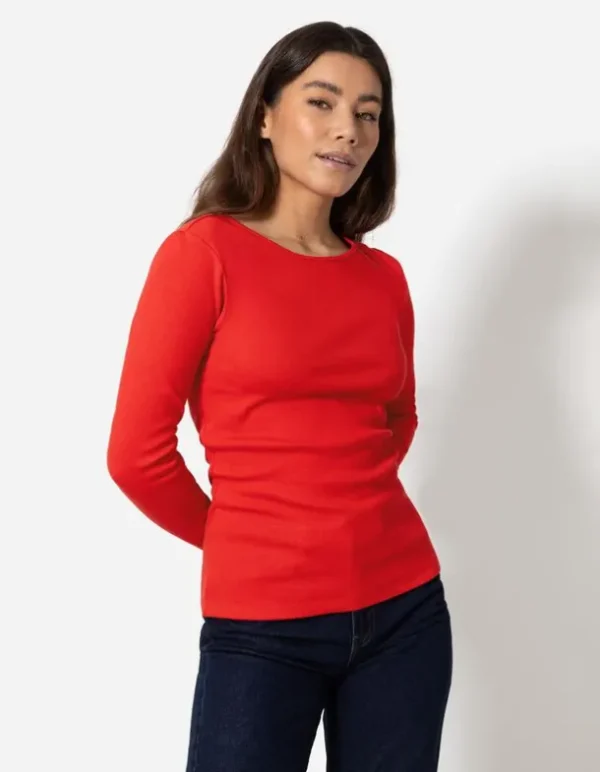 Shirt - Rippenstruktur - rot