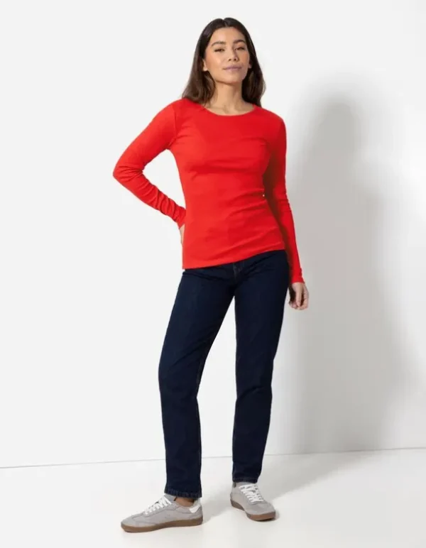 Shirt - Rippenstruktur - rot