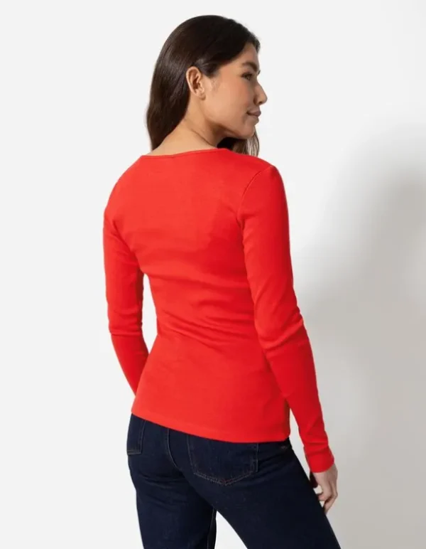 Shirt - Rippenstruktur - rot