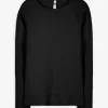 Shirt - Rippenstruktur - schwarz