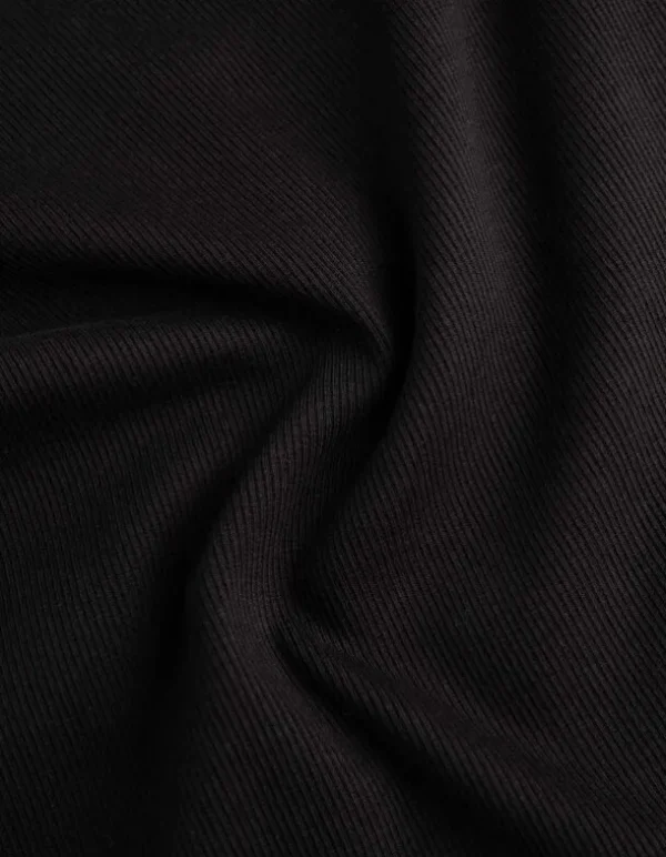 Shirt - Rippenstruktur - schwarz