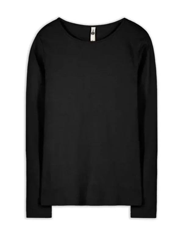 Shirt - Rippenstruktur - schwarz
