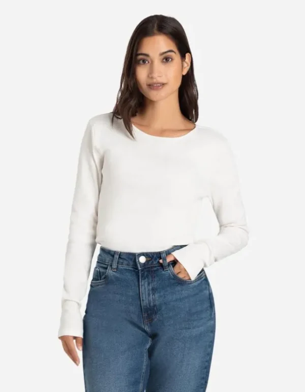 Shirt - Rippenstruktur - weiß