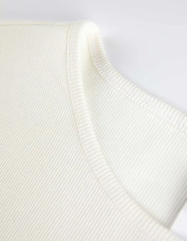 Shirt - Rippenstruktur - weiß