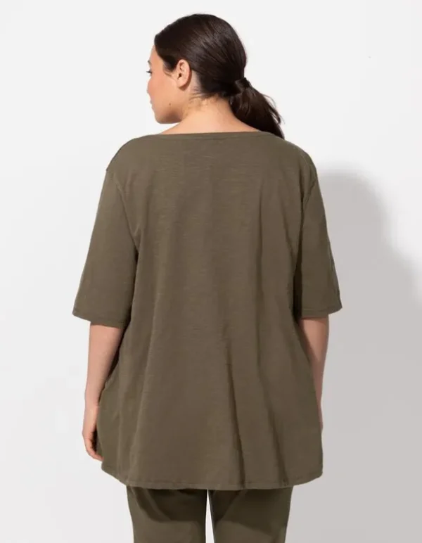 Shirt - Ziersteine - dunkelgrün