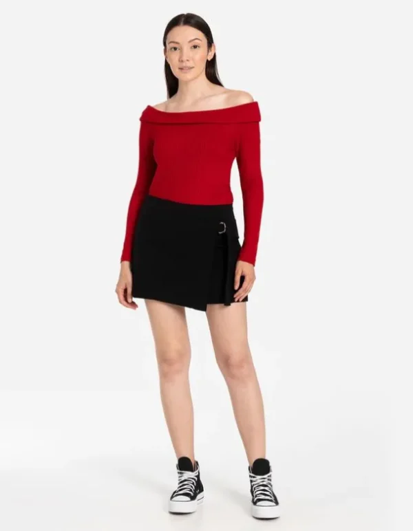 Skort - Viskose-Mix - schwarz