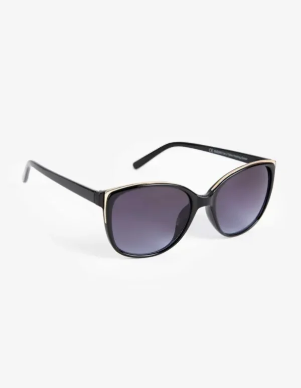 Sonnenbrille - rund - schwarz