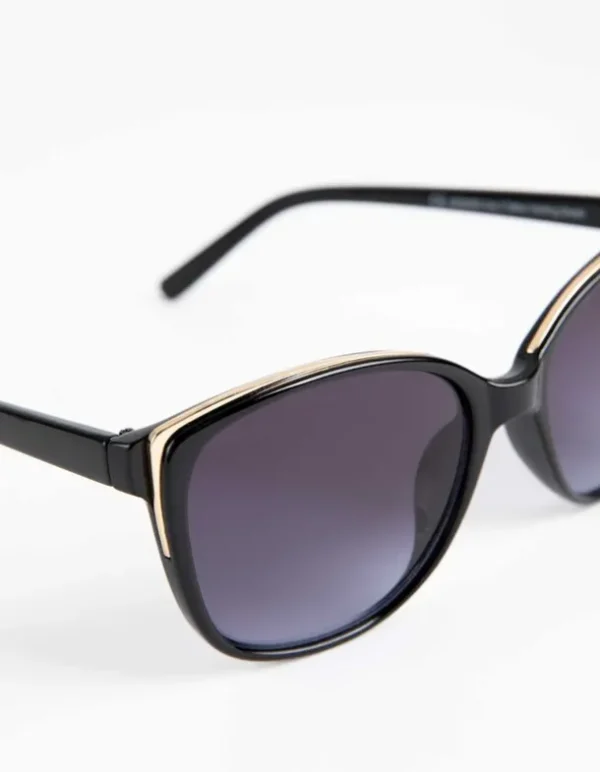 Sonnenbrille - rund - schwarz