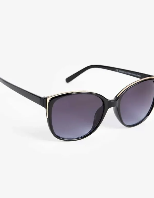 Sonnenbrille - rund - schwarz