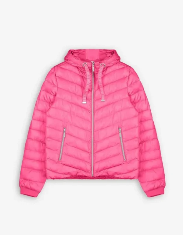 Steppjacke - Kapuze - pink