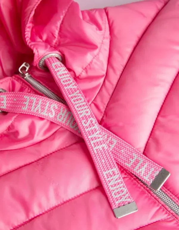 Steppjacke - Kapuze - pink