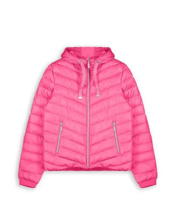 Steppjacke - Kapuze - pink