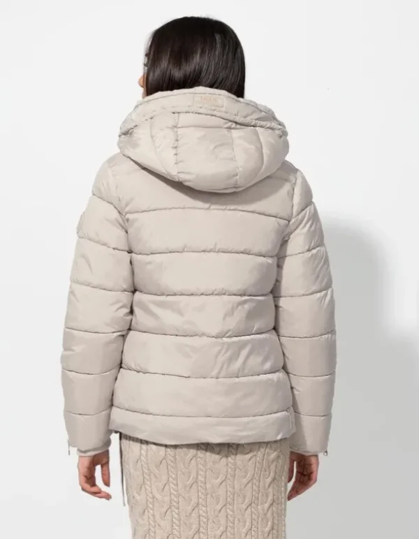 Steppjacke - Tunnelzug am Saum - beige