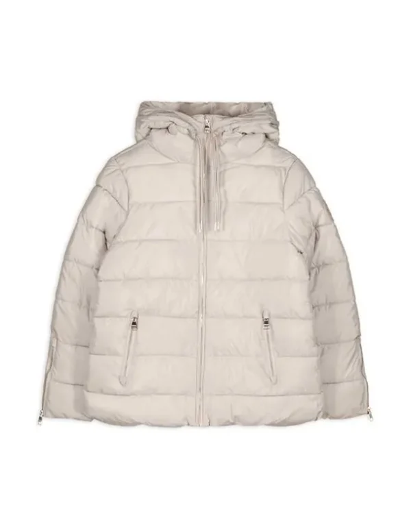 Steppjacke - Tunnelzug am Saum - beige