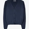 Strickjacke - Baumwolle - dunkelblau