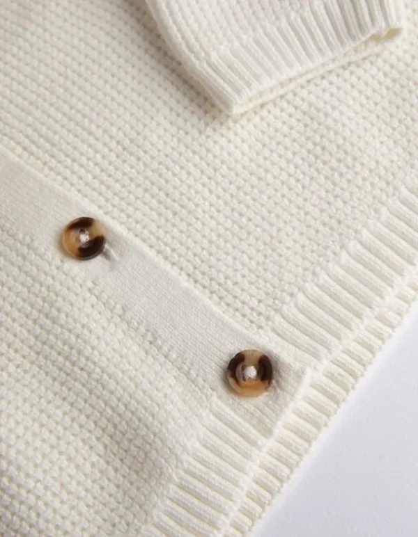 Strickjacke - Baumwolle - weiß