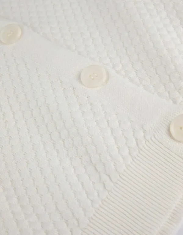 Strickjacke - Baumwolle - weiß
