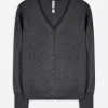 Strickjacke - Kaschmir - grau
