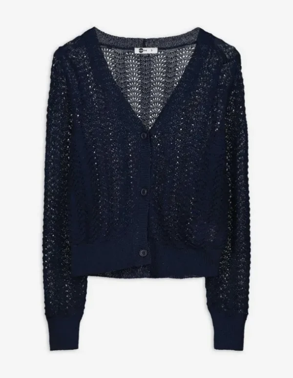 Strickjacke - V-Ausschnitt - dunkelblau
