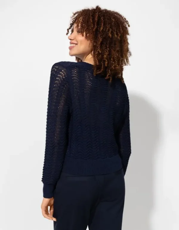 Strickjacke - V-Ausschnitt - dunkelblau