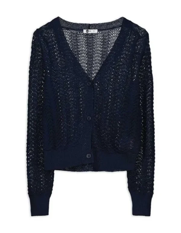 Strickjacke - V-Ausschnitt - dunkelblau