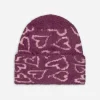 Strickmütze - Umschlag - lila
