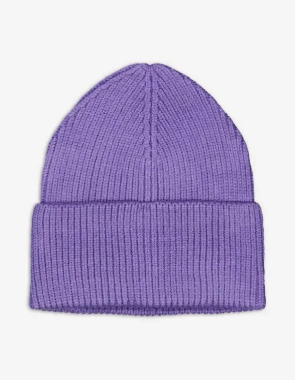 Strickmütze - Umschlag - dunkellila