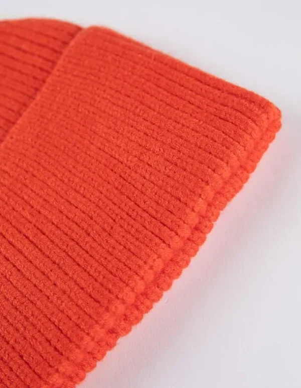 Strickmütze - Umschlag - rot