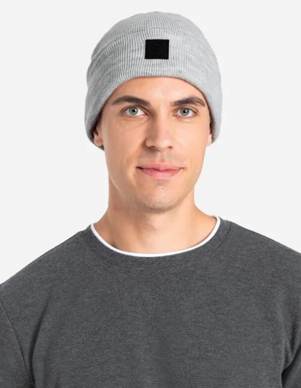 Strickmütze - Umschlag - grau