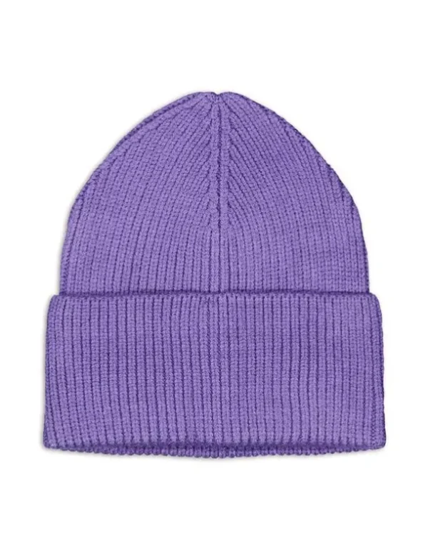 Strickmütze - Umschlag - dunkellila