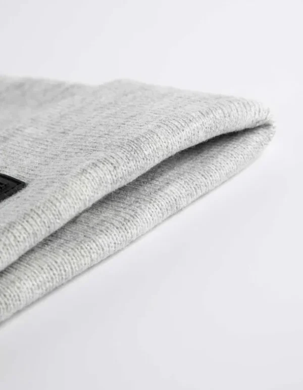 Strickmütze - Umschlag - grau