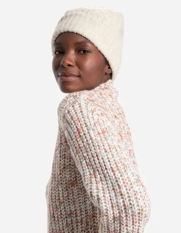 Strickmütze - Zopfstrick - beige