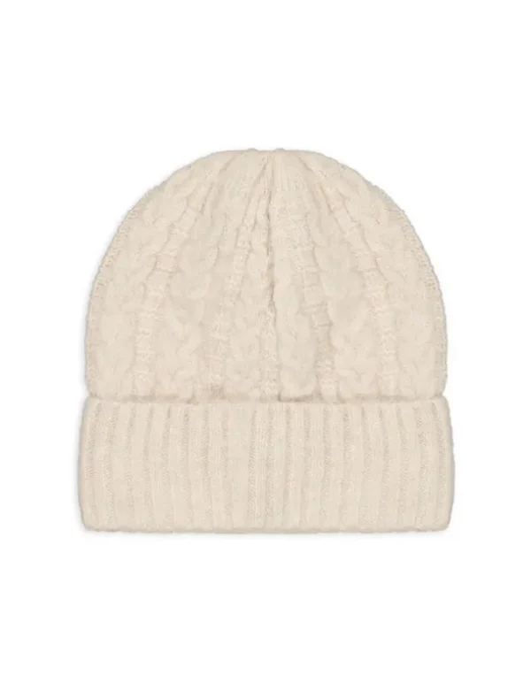 Strickmütze - Zopfstrick - beige