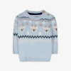 Strickpullover - Christmas - hellblau