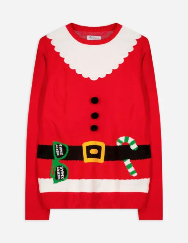 Strickpullover - Christmas - rot