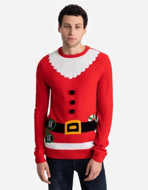 Strickpullover - Christmas - rot