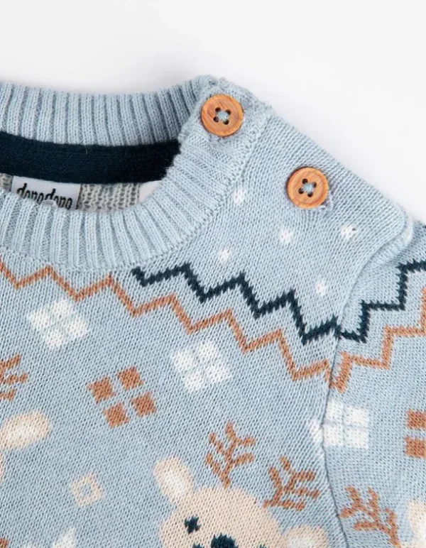 Strickpullover - Christmas - hellblau