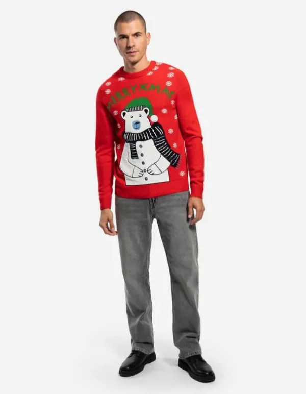 Strickpullover - Christmas - rot