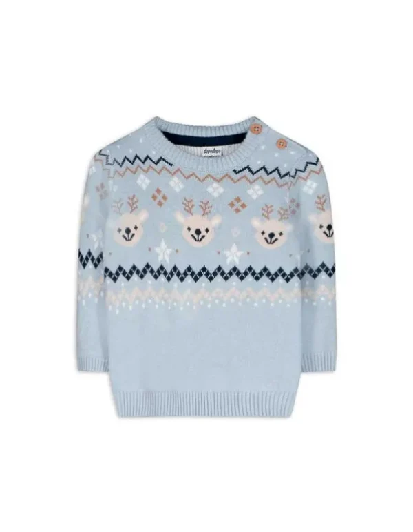 Strickpullover - Christmas - hellblau