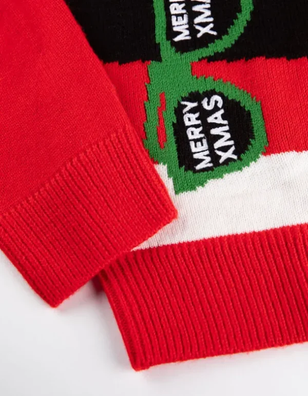 Strickpullover - Christmas - rot