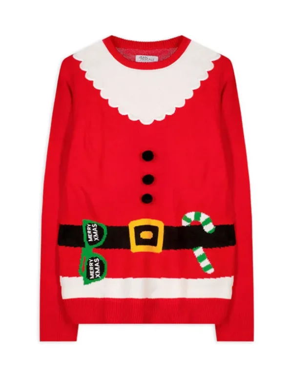 Strickpullover - Christmas - rot