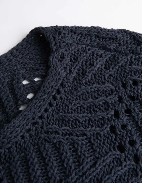 Strickpullover - Fledermausärmel - dunkelblau