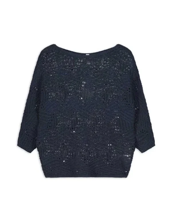 Strickpullover - Fledermausärmel - dunkelblau