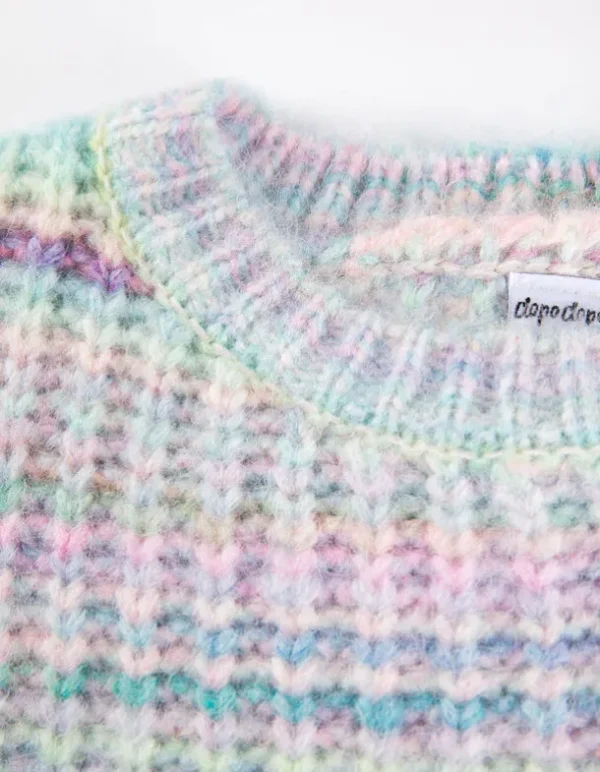 Strickpullover - Grobstrick - lila
