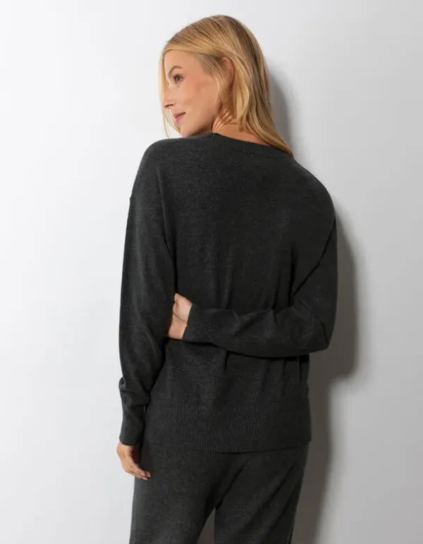 Strickpullover - Kaschmir - dunkelgrau