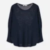 Strickpullover - Überschnittene Ärmel - dunkelblau