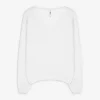 Strickpullover - V-Ausschnitt - weiß