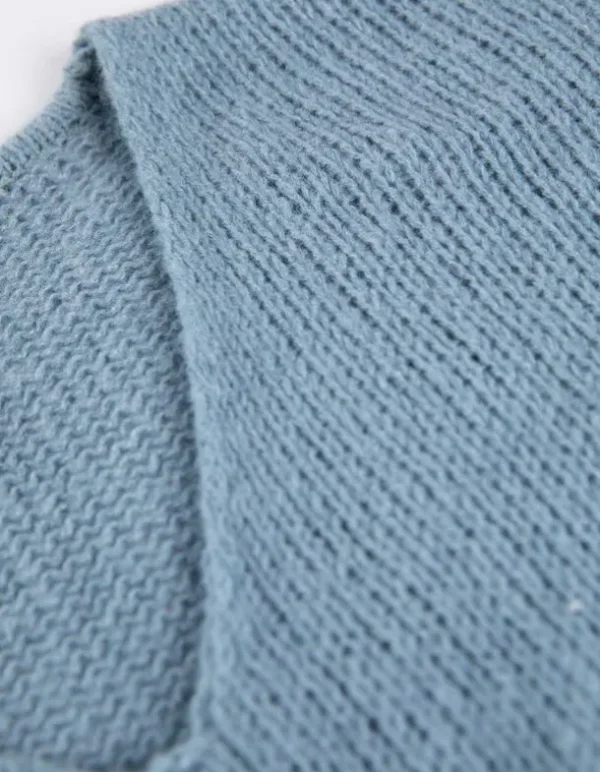 Strickpullover - V-Ausschnitt - blau